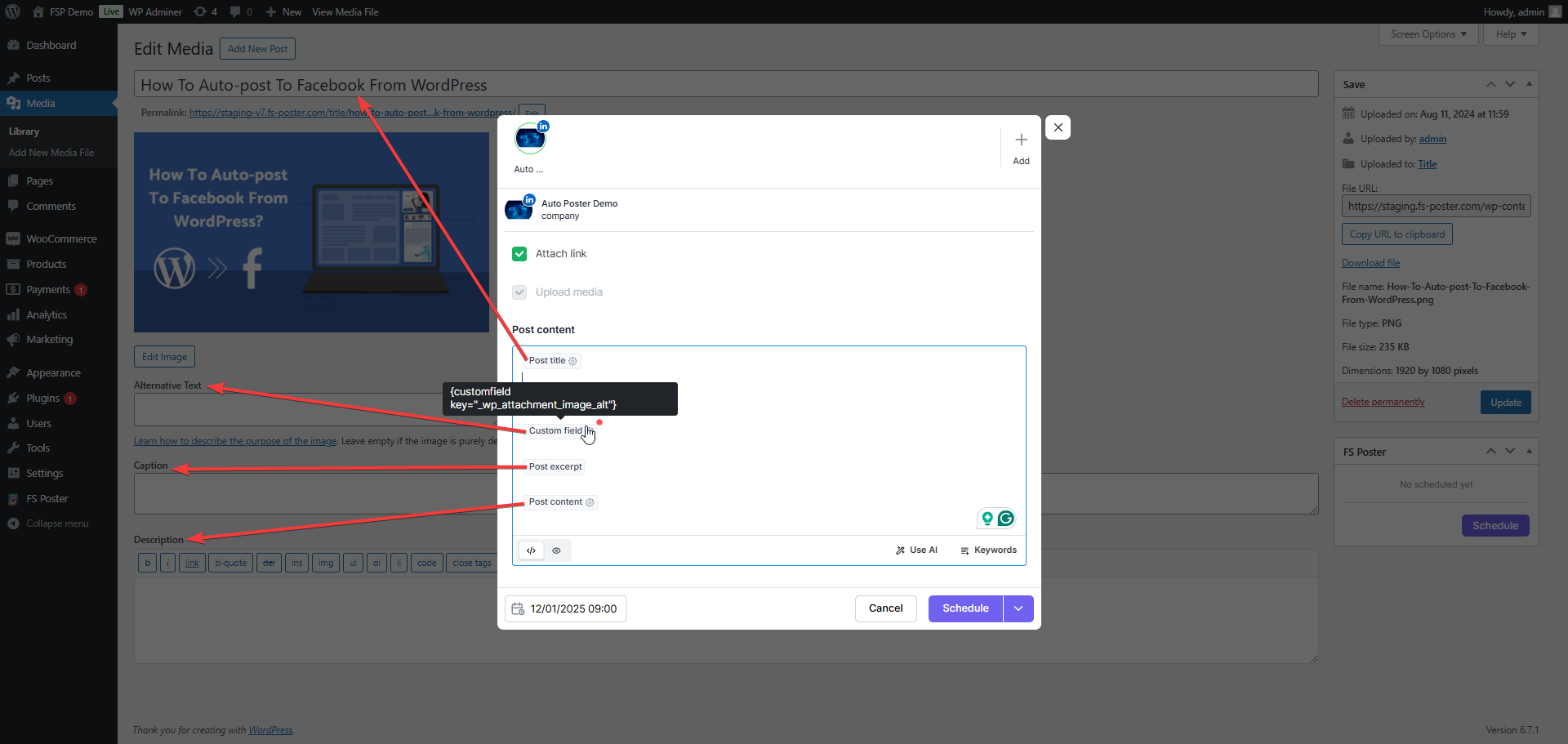 share media from WordPress to social networks